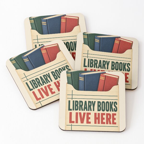 Item preview, Library Books Live Here Vintage Library Pocket Tote Bag designed and sold by astersgraphics.