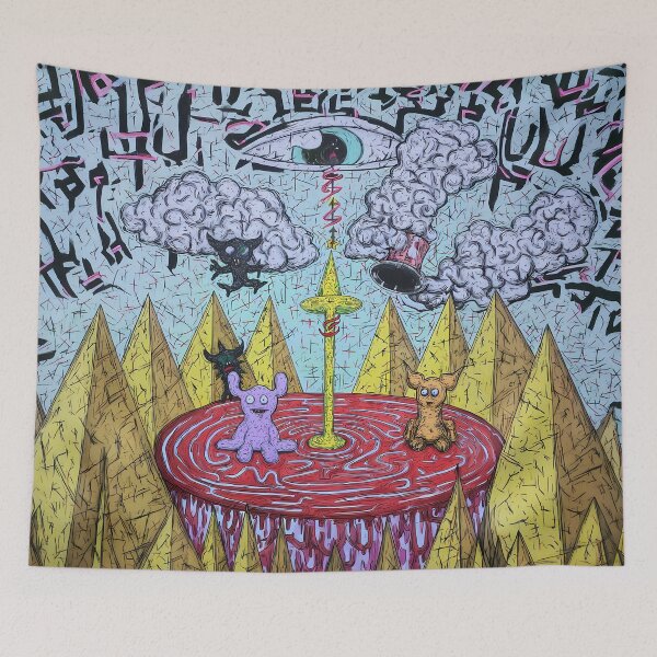 Item preview, Psychedelic Occult Pyramids Eye Alien Creatures Art designed and sold by Lunat1kk.