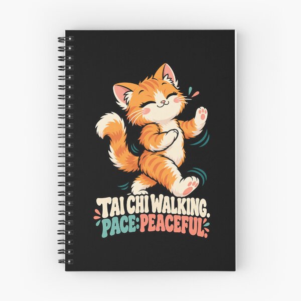Artikelvorschau, Tai Chi Walking Pace Peaceful Cute Kawaii Cat entworfen und verkauft von MOTIFOLK.
