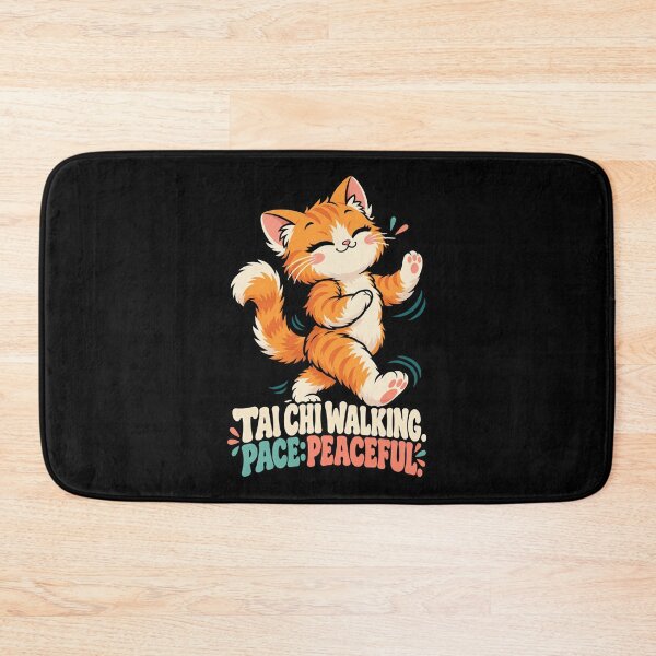 Artikelvorschau, Tai Chi Walking Pace Peaceful Cute Kawaii Cat entworfen und verkauft von MOTIFOLK.
