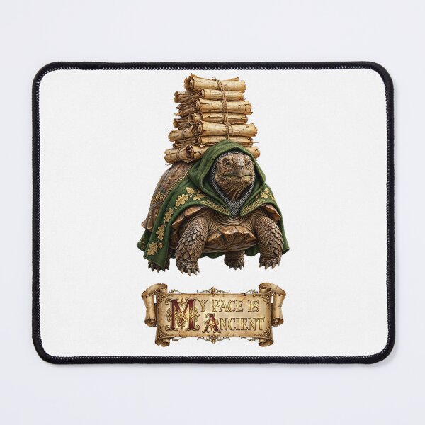 Item preview, My Pace Is Ancient - Archive Tortoise Scholar Illustration designed and sold by RAX Mirth Studio.