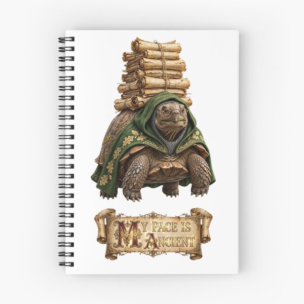 Item preview, My Pace Is Ancient - Archive Tortoise Scholar Illustration designed and sold by RAX Mirth Studio.
