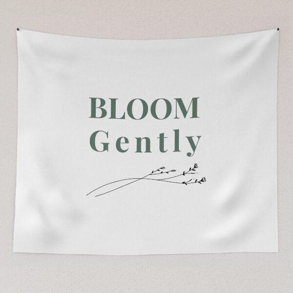 Item preview, Bloom Gently – Minimal Inspirational Quote designed and sold by J-Nature-Vibes.