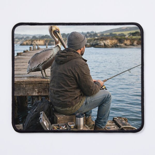 Item preview, Fisherman with the surprise pelican behind him designed and sold by Stevercortinas.