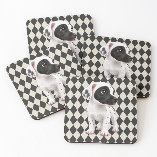 Item preview, Rescue Mix Dalmatian Puppy Portrait – Harlequin Pattern   designed and sold by RescueHeart10.
