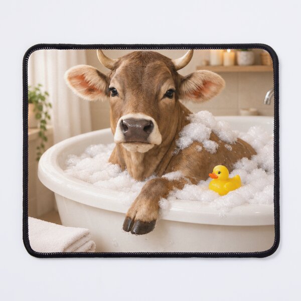 Item preview, Peaceful Brown Swiss Cow Bubble Bath designed and sold by Sillytoe.