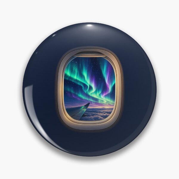Item preview, Northern Lights Airplane Window Aurora Borealis Travel Sticker designed and sold by astersgraphics.