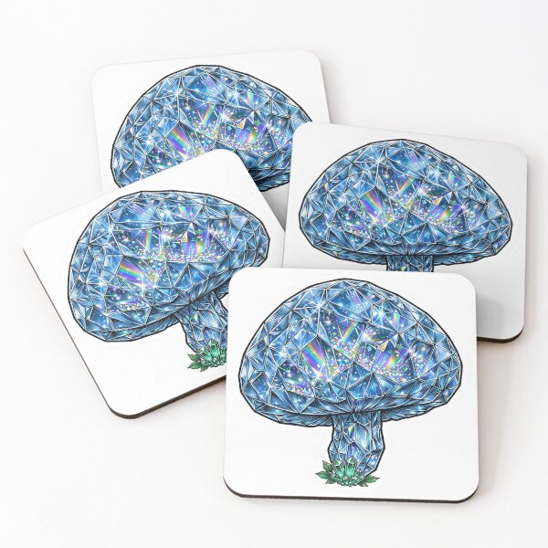 Item preview, Poisonous Mushroom Crystal Sticker - Sapphire Blue Glowing With Emerald Base designed and sold by Crystal Critters .