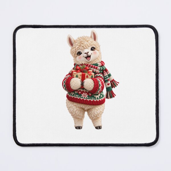 Item preview, Cute Christmas Alpaca Holding Gift Holiday Design designed and sold by StyleLap.