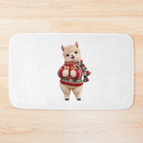 Item preview, Cute Christmas Alpaca Holding Gift Holiday Design designed and sold by StyleLap.