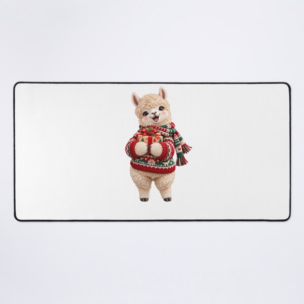Item preview, Cute Christmas Alpaca Holding Gift Holiday Design designed and sold by StyleLap.