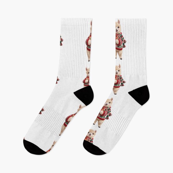 Artikelvorschau, Niedliches Weihnachts-Alpaka mit Geschenk – Festliches Design entworfen und verkauft von StyleLap.