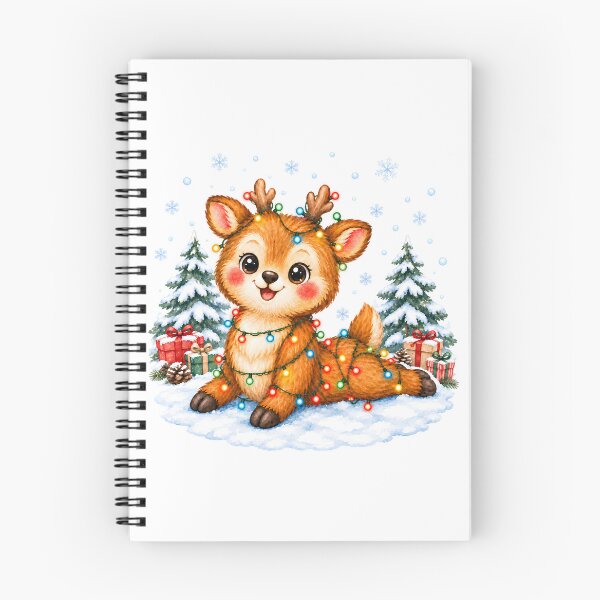 Item preview, Christmas Yoga Deer – Cobra Pose Tangled in Christmas Lights designed and sold by YogiAnimalArt.