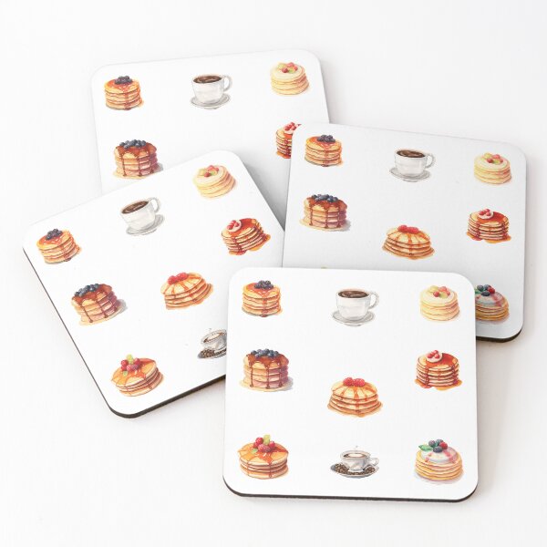 Item preview, Watercolor Fruit Pancakes and Coffee  designed and sold by silviaol.
