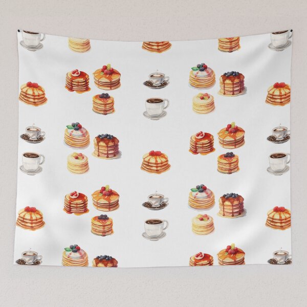 Item preview, Watercolor Fruit Pancakes and Coffee  designed and sold by silviaol.
