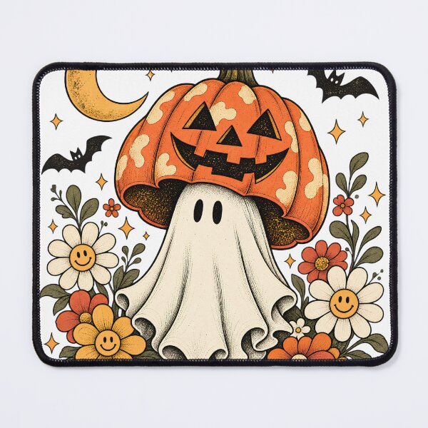 Item preview, Retro Halloween Ghost Pumpkin Hat Flowers designed and sold by SurrealSproutz.