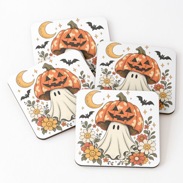 Item preview, Retro Halloween Ghost Pumpkin Hat Flowers designed and sold by SurrealSproutz.