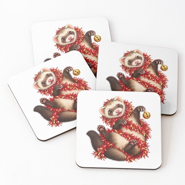 Item preview, Funny Christmas Ferret Tangled in Tinsel Holiday Design designed and sold by StyleLap.