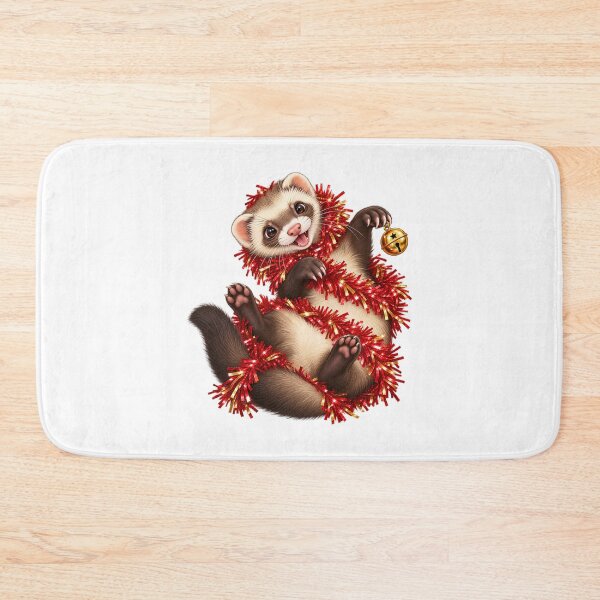 Item preview, Funny Christmas Ferret Tangled in Tinsel Holiday Design designed and sold by StyleLap.