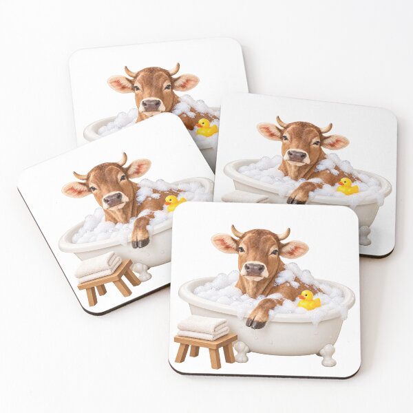 Item preview, Cute Brown Swiss Cow Bathtub designed and sold by Sillytoe.