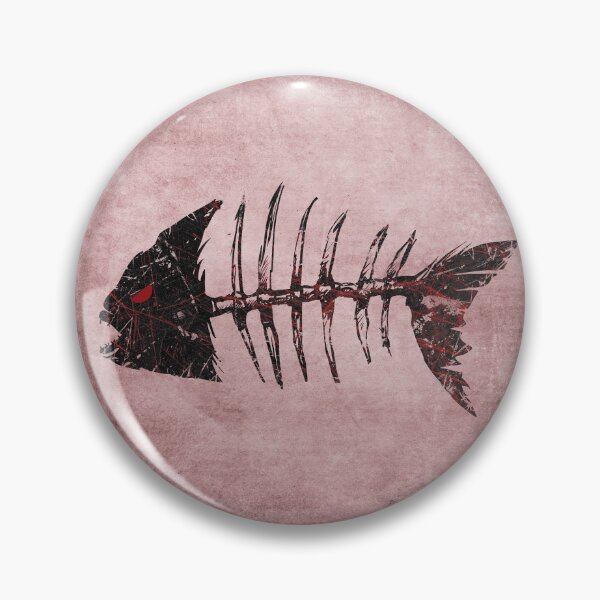 Item preview, Piranha Skeleton Fish Bones Red Grunge Distressed Punk designed and sold by Ghoul Enterprises.