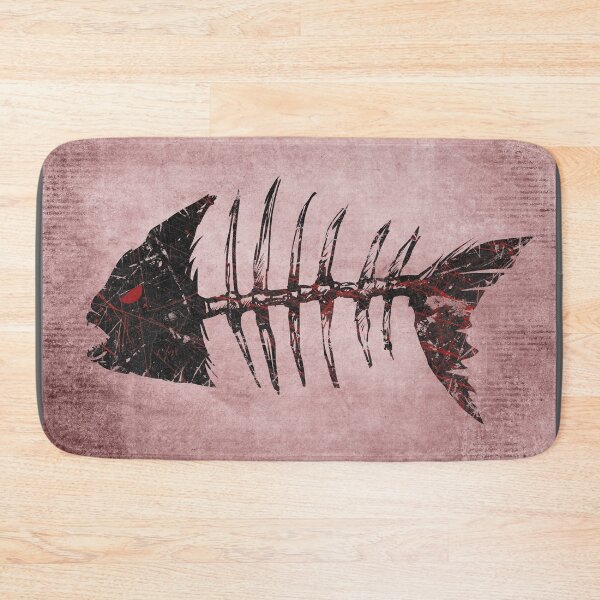 Item preview, Piranha Skeleton Fish Bones Red Grunge Distressed Punk designed and sold by Ghoul Enterprises.