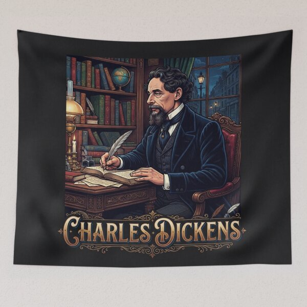 Artikelvorschau, Charles Dickens in seinem alten Bibliothekszimmer entworfen und verkauft von Owcomm.