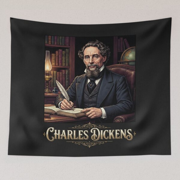 Item preview, Classic Portrait of Author Charles Dickens In Library designed and sold by Owcomm.