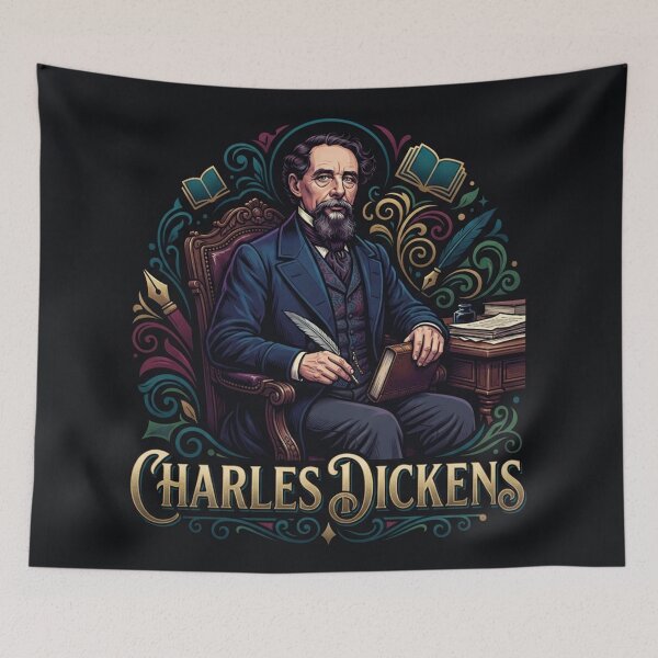 Artikelvorschau, Charles Dickens – Porträt der klassischen englischen Literatur entworfen und verkauft von Owcomm.