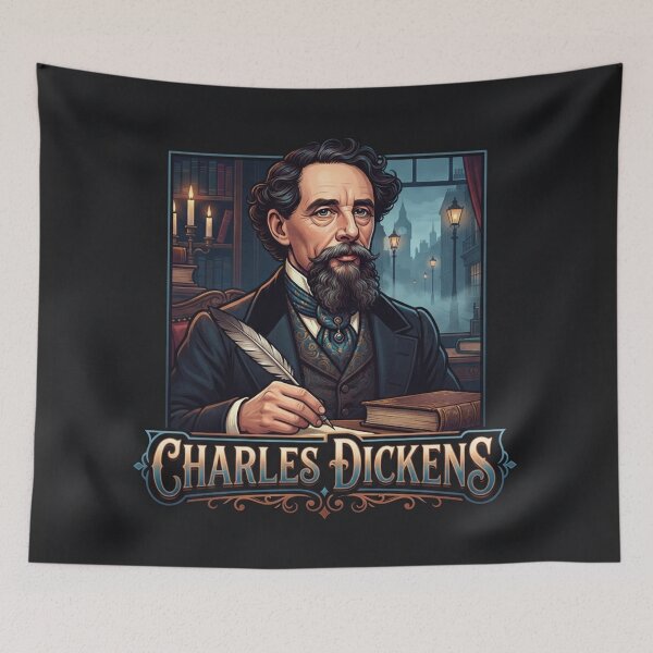 Item preview, Classic Charles Dickens Victorian Author Portrait Artwork designed and sold by Owcomm.