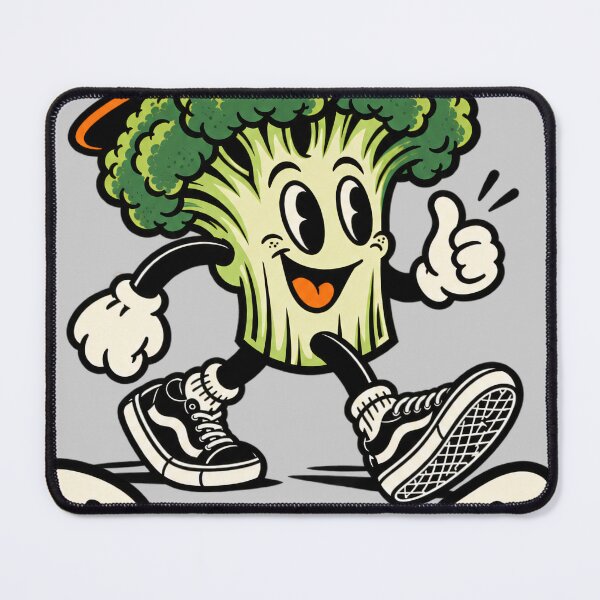 Item preview, Vegan Power Broccoli Mascot Retro designed and sold by Kikostas.
