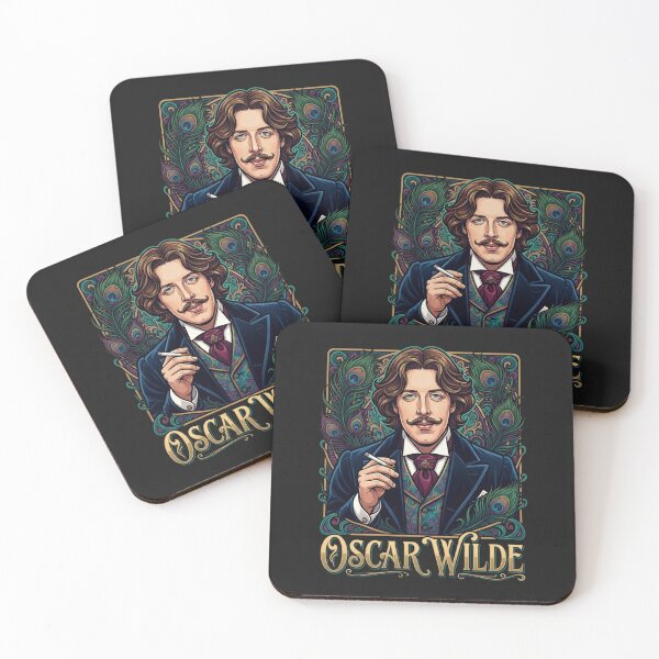 Item preview, Oscar Wilde Portrait Art Nouveau Peacock Style designed and sold by Owcomm.