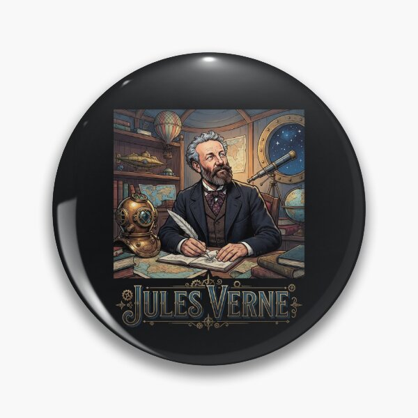 Item preview, Jules Verne Vintage Steampunk Sci Fi Novelist designed and sold by Owcomm.