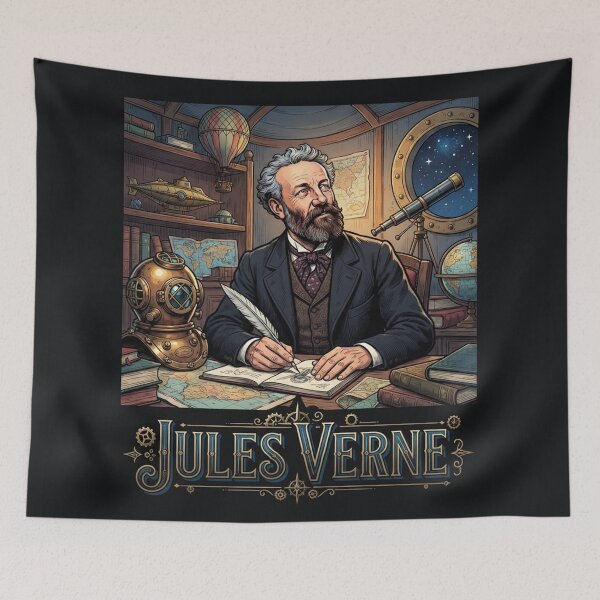Item preview, Jules Verne Vintage Steampunk Sci Fi Novelist designed and sold by Owcomm.