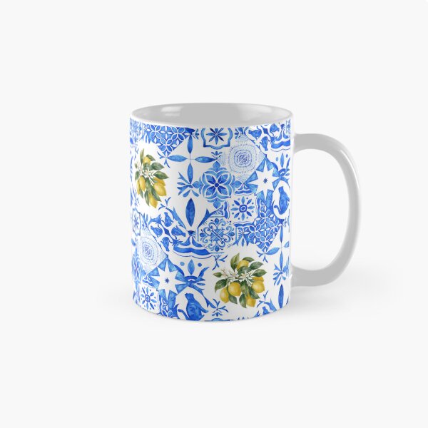Item preview, Azulejo tile pattern with lemons designed and sold by lotsofniches.