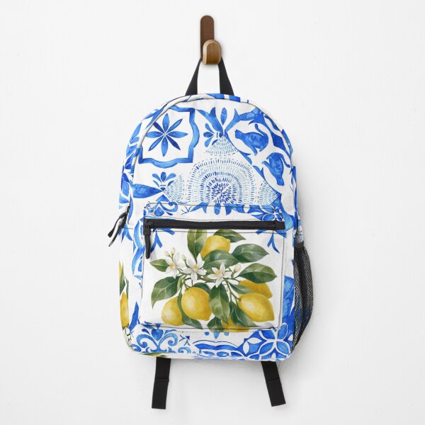 Item preview, Azulejo tile pattern with lemons designed and sold by lotsofniches.