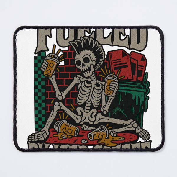 Item preview, Fueled By Iced Coffee Punk Skeleton designed and sold by SurrealSproutz.