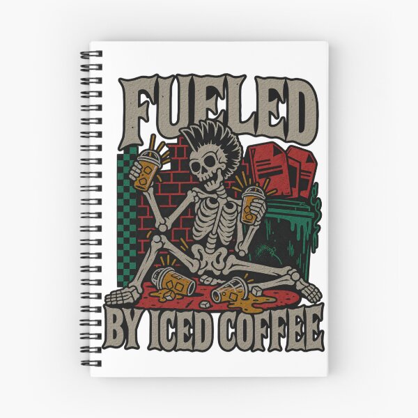 Item preview, Fueled By Iced Coffee Punk Skeleton designed and sold by SurrealSproutz.
