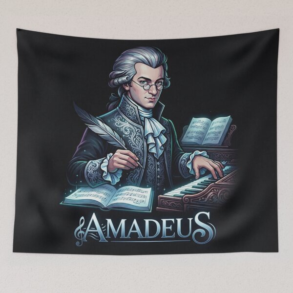 Item preview, Wolfgang Amadeus Mozart Classical Composer Portrait Artwork designed and sold by Owcomm.