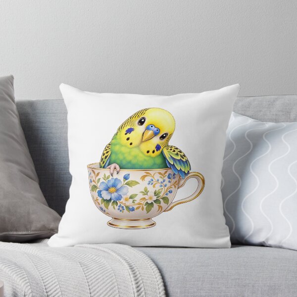 Item preview, Cute Budgie in Floral Teacup Bird Lover Design designed and sold by StyleLap.