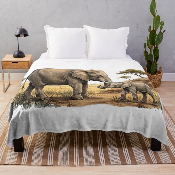 Item preview, A majestic elephant with her baby elephant. designed and sold by CHRIST5000.