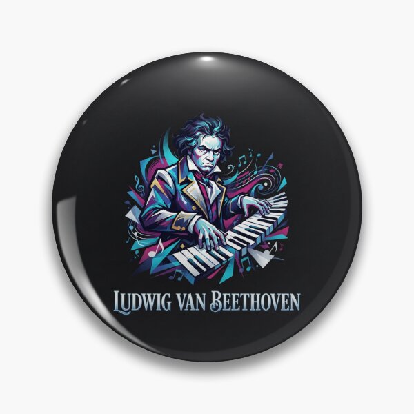 Item preview, Ludwig Van Beethoven Playing Piano Classical Music Illustration designed and sold by Owcomm.
