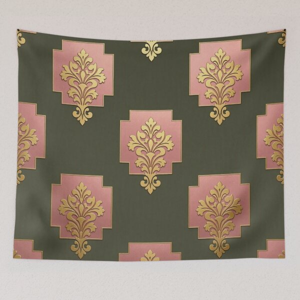 Item preview, Dusk Olive, Pink & Gold Damask designed and sold by DesignsByPrnces.