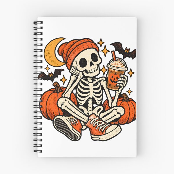 Item preview, Retro Halloween Skeleton Pumpkin Iced Coffee designed and sold by SurrealSproutz.