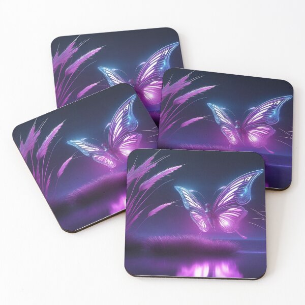 Item preview, Neon Butterfly in an Enchanted Purple Night designed and sold by tambanow.