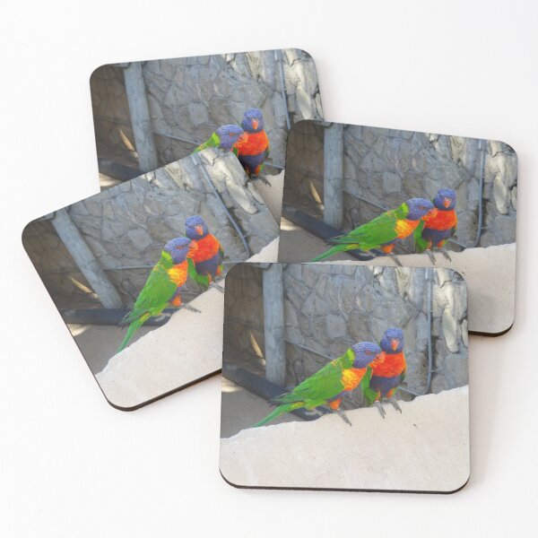Item preview, Rainbow Lorikeet Parrots Sitting Together designed and sold by AuraNatura.
