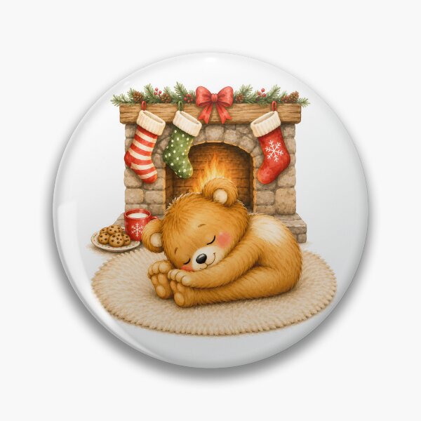 Item preview, Christmas Yoga Bear – Cozy Fireplace Seated Forward Fold designed and sold by YogiAnimalArt.