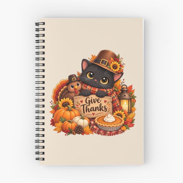 Item preview, Cute Thanksgiving Black Cat designed and sold by Dew Drop Designs.