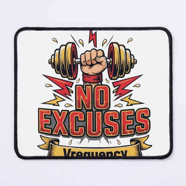Item preview, No Excuses Gym Motivation Fist Barbell designed and sold by Vrequency.