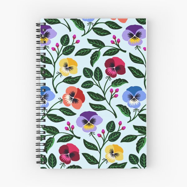Item preview, Colorful tossed pansy flowers on light blue  designed and sold by Jennifer Ladd.